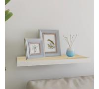 vidaXL Floating Wall Shelf Oak and White 60x23.5x3.8 cm MDF