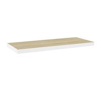 vidaXL Floating Wall Shelf Oak and White MDF Wall Ledge Hanging Shelf CD Rack