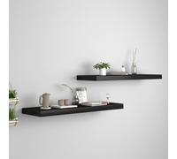 Vidaxl Floating Wall Shelves 2 Pcs Black 80X23.5X3.8 Cm Mdf