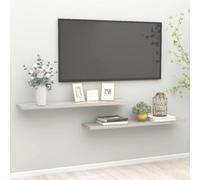 Vidaxl Floating Wall Shelves 2 Pcs Concrete Grey 120X23.5X3.8 Cm Mdf