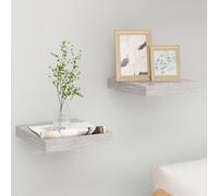 vidaXL Floating Wall Shelves 2 pcs Concrete Grey 23x23.5x3.8 cm MDF