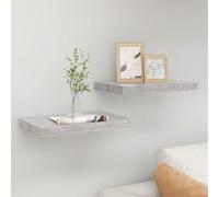 vidaXL Floating Wall Shelves 2 pcs Concrete Grey 50x23x3.8 cm MDF UK GF0