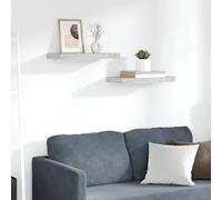 vidaXL Floating Wall Shelves 2 pcs Concrete Grey 50x23x3.8 cm MDF