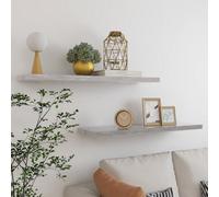 Vidaxl Floating Wall Shelves 2 Pcs Concrete Grey 90X23.5X3.8 Cm Mdf
