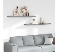 vidaXL Floating Wall Shelves 2 pcs Grey 120x23.5x3.8 cm MDF