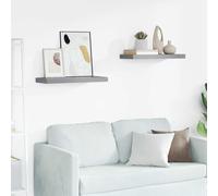 vidaXL Floating Wall Shelves 2 pcs Grey 60x23.5x3.8 cm MDF