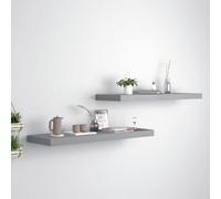 Vidaxl Floating Wall Shelves 2 Pcs Grey 80X23.5X3.8 Cm Mdf