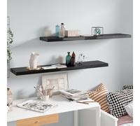 vidaXL Floating Wall Shelves 2 pcs High Gloss Black 120x23.5x3.8 cm MDF