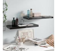 Vidaxl Floating Wall Shelves 2 Pcs High Gloss Black 60X23.5X3.8 Cm Mdf