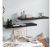 Vidaxl Floating Wall Shelves 2 Pcs High Gloss Black 80X23.5X3.8 Cm Mdf