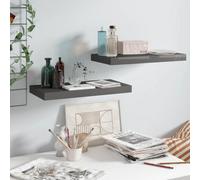 Vidaxl Floating Wall Shelves 2 Pcs High Gloss Grey 50X23X3.8 Cm Mdf