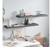 Vidaxl Floating Wall Shelves 2 Pcs High Gloss Grey 90X23.5X3.8 Cm Mdf