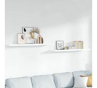 Vidaxl Floating Wall Shelves 2 Pcs High Gloss White 120X23.5X3.8 Cm Mdf