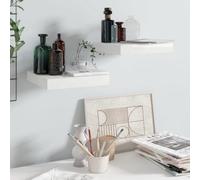 Vidaxl Floating Wall Shelves 2 Pcs High Gloss White 23X23.5X3.8 Cm Mdf
