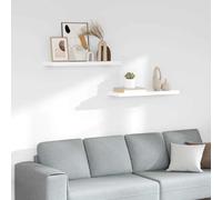 vidaXL Floating Wall Shelves 2 pcs High Gloss White 80x23.5x3.8 cm MDF