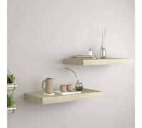 Vidaxl Floating Wall Shelves 2 Pcs Oak 50X23X3.8 Cm Mdf