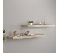 vidaXL 2x Floating Wall Shelves Oak 90x23.5x3.8 cm MDF Display Hanging Rack