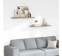 vidaXL Floating Wall Shelves 2 pcs Oak 90x23.5x3.8 cm MDF