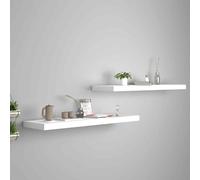 vidaXL Floating Wall Shelves 2 pcs White 90x23.5x3.8 cm MDF UK HOT