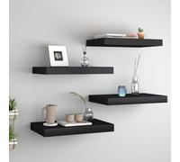 vidaXL Floating Wall Shelves 4 pcs Black 40x23x3.8 cm MDF UK NEW