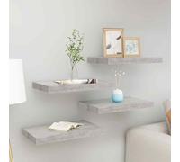 vidaXL Floating Wall Shelves 4 pcs Concrete Grey 50x23x3.8 cm MDF UK HOT