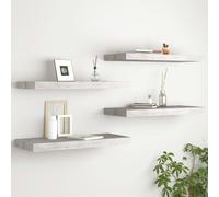 vidaXL 4x Floating Wall Shelves Concrete Grey 60x23.5x3.8 cm MDF Wall Ledge