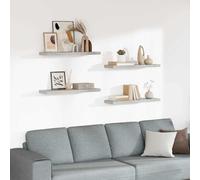 vidaXL Floating Wall Shelves 4 pcs Concrete Grey 80x23.5x3.8 cm MDF