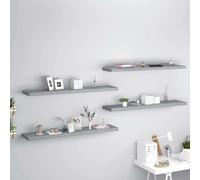 vidaXL Floating Wall Shelves 4 pcs Grey 120x23.5x3.8 cm MDF UK HOT