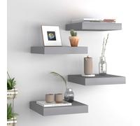 Vidaxl Floating Wall Shelves 4 Pcs Grey 23X23.5X3.8 Cm Mdf
