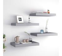 vidaXL Floating Wall Shelves 4 pcs Grey 40x23x3.8 cm MDF