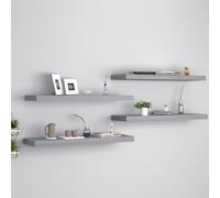 Vidaxl Floating Wall Shelves 4 Pcs Grey 80X23.5X3.8 Cm Mdf