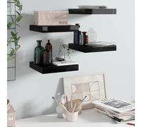 Vidaxl Floating Wall Shelves 4 Pcs High Gloss Black 23X23.5X3.8 Cm Mdf, Black