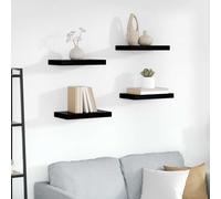 vidaXL Floating Wall Shelves 4 pcs High Gloss Black 40x23x3.8 cm MDF