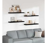 Vidaxl Floating Wall Shelves 4 Pcs High Gloss Black 90X23.5X3.8 Cm Mdf