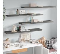 vidaXL Floating Wall Shelves 4 pcs High Gloss Grey 120x23.5x3.8 cm MDF