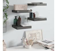 Vidaxl Floating Wall Shelves 4 Pcs High Gloss Grey 23X23.5X3.8 Cm Mdf, Grey