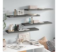 vidaXL Floating Wall Shelves 4 pcs High Gloss Grey 90x23.5x3.8 cm MDF UK HOT