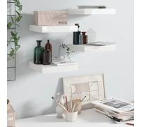Vidaxl Floating Wall Shelves 4 Pcs High Gloss White 23X23.5X3.8 Cm Mdf