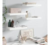 vidaXL Floating Wall Shelves 4 pcs High Gloss White 40x23x3.8 cm MDF UK GF0