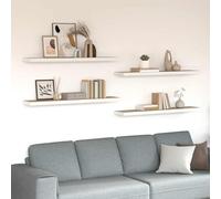 vidaXL Floating Wall Shelves 4 pcs Oak and White 120x23.5x3.8 cm MDF