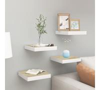 Vidaxl Floating Wall Shelves 4 Pcs Oak And White 23X23.5X3.8 Cm Mdf