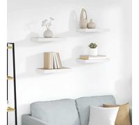 Vidaxl Floating Wall Shelves 4 Pcs Oak And White 40X23X3.8 Cm Mdf, Brown