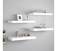 vidaXL 4x Floating Wall Shelves White 50x23x3.8 cm MDF Display Bookcase Ledge