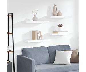 vidaXL Floating Wall Shelves 4 pcs White 60x23.5x3.8 cm MDF