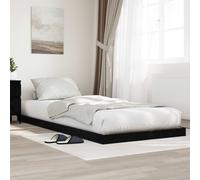 vidaXL Floor Bed Frame Black Oak 86.5 x 200 cm Engineered Wood