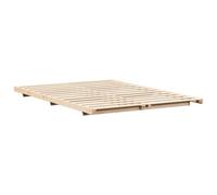 vidaXL Floor Bed Frame Brown 140 x 200 cm Solid pine wood, Wooden Bedframe, Solid Pine Bed, Minimalist Design, Low Profile, Japandi Style, Indoor Furniture, Scandinavian Aesthetic