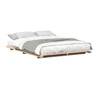 vidaXL Floor Bed Frame Brown 150 x 200 cm Solid pine wood, Wooden Bedframe, Solid Pine Bed, Minimalist Design, Low Profile, Japandi Style, Indoor Furniture, Scandinavian Aesthetic