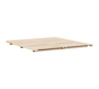 vidaXL Brown Pine Floor Frame 180 x 200 cm Matt Finish Japandi Style Low Profile for Stability Easy Assembly Ideal for Bedroom Sturdy Slatted Base No Box Spring Required