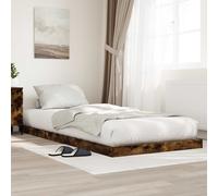 vidaXL Floor Bed Frame Smoked Oak 86.5 x 190 cm Engineered Wood