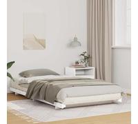 vidaXL Floor Bed Frame White 100 x 200 cm Solid pine wood